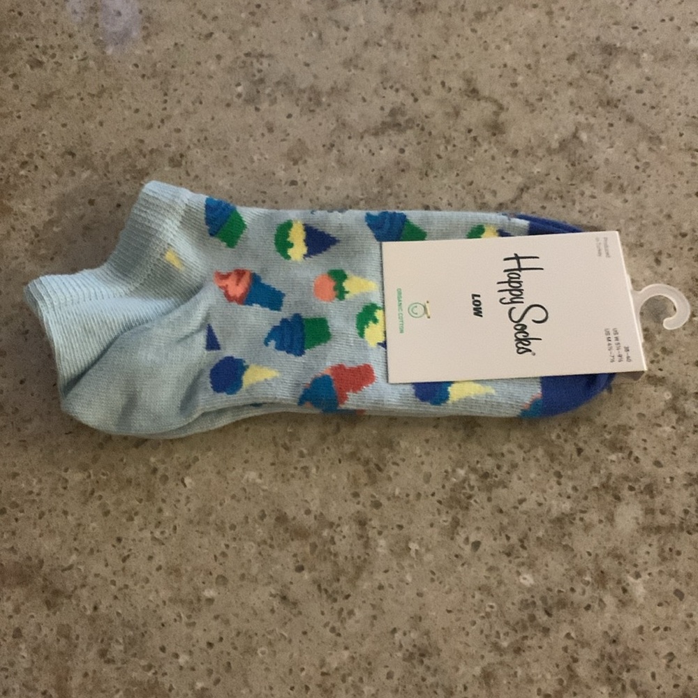 NWT Happy Socks Blue Ice Cream Socks